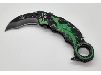 Cool Snake Eye Green Dragon Pocket Knife