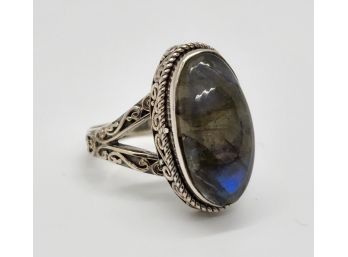 Bali Labradorite Ring In Sterling Silver
