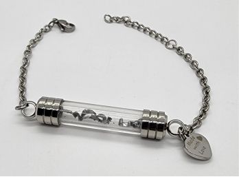 Meteorite, Glass Bottle Bracelet With Charm In Stainless