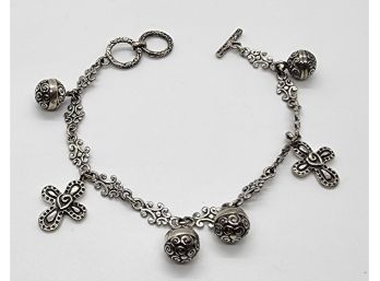 Bali Charm Bracelet In Sterling Silver