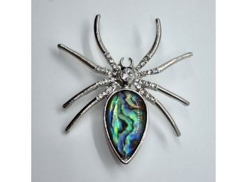Abalone & Crystal Spider Pendant