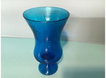 Vintage Colonial Blue Fluted Footed Vase