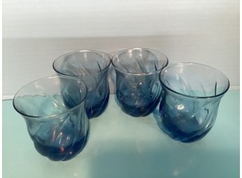 Vintage Set Of Four (4) Juliska Vienna Blue Tumblers