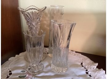 Vintage Lot Of Clear Glass Bud Vases