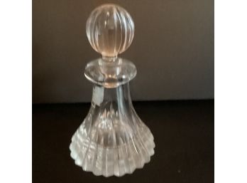 Vintage Mikasa Ribbed Clear Glass Perfume Bottle Ribbed Ground Glass Stopper