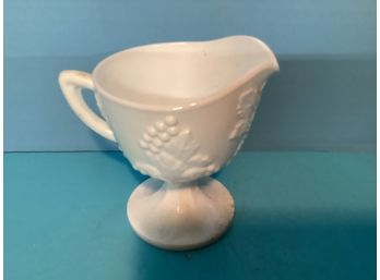 Vintage Indiana Glass White Milk Glass Colony Harvest Footed Creamer