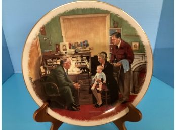 Vintage Gorham Norman Rockwell Saturday Evening Post 'The Annual Visit' Collector Plate (12 Inches In Diameter