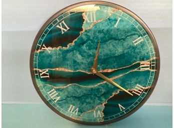 Chifigno Teal Turquoise Wall Battery Operated Quartz Clock (9 1/2 Inches In Diameter)