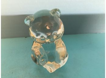 Vintage Fenton Bear Crystal Paperweight