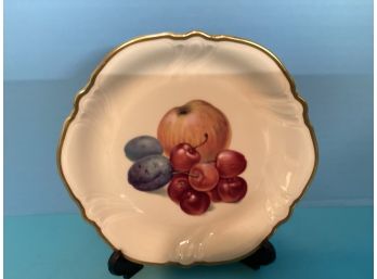 Vintage Rosenthal Germany Embossed Gilded Scalloped Rim Fruit Plate (Berries)