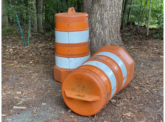 A Pair Of Decommissioned Construction/Traffic Barrels