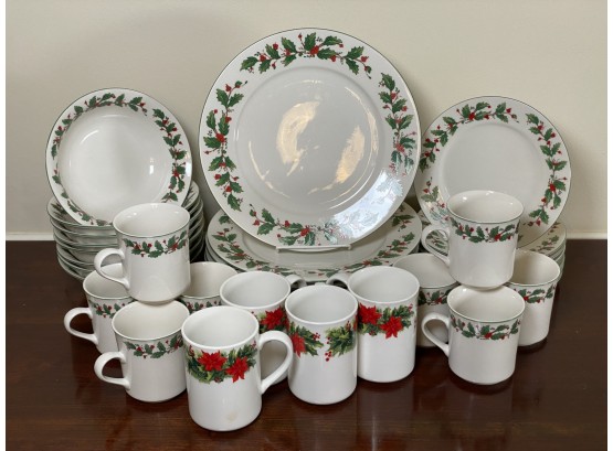 A Great Set Of Holiday Dishware, Service For Eight