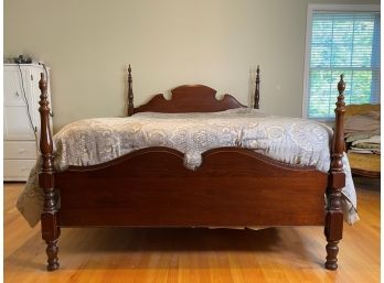 A Traditional Four-post Bed In Cherry, Queen-Sized