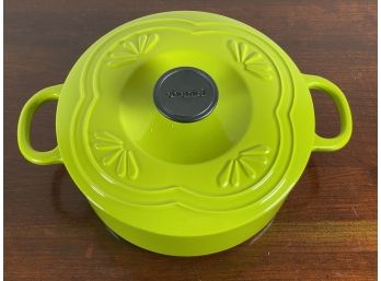 An Enameled Cast-Iron Dutch Oven In Lime Green