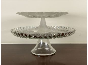 A Pair Of Footed Glass Cake Plates