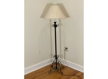 A Wrought Iron Floor Lamp