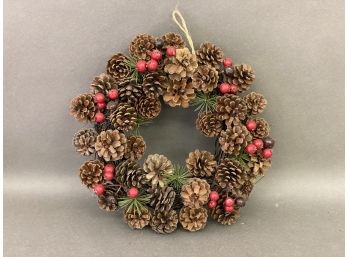 A Pretty Pinecone & Berry Wreath