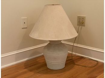 A Ridged Ceramic Table Lamp