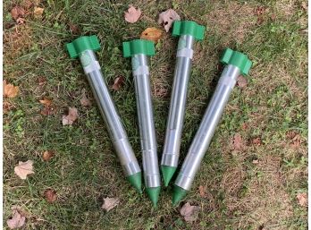 A Set Of Four Molechaser Rodent Repellant Stakes