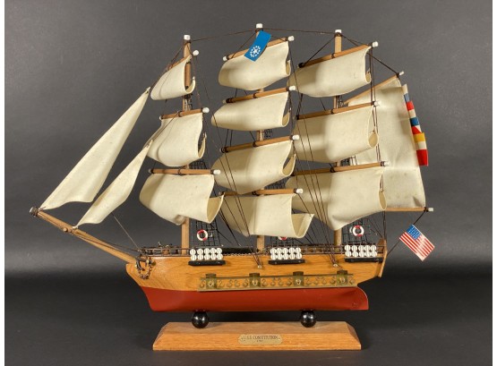 A Detailed Vintage Tall Ship Model: The U.S.S. Constitution