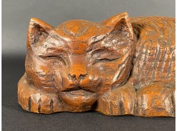 A Fun, Hand-Carved Sleeping Cat