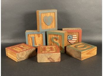 Decorative Vintage Wood Blocks