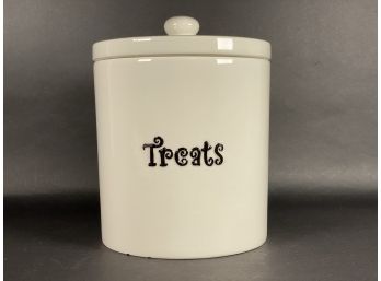 A Simple White 'treats' Cannister