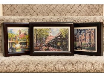 Three Petite Prints Of Boston Scenes