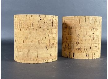 A Pair Of Natural Cork Cylinders