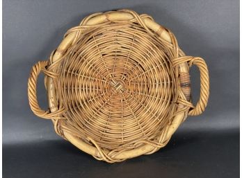 A Quality Vintage Basket With Side Handles