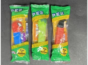 NOS Collectible PEZ Candy Dispensers: Super Heroes & A Movie Monster