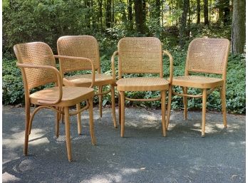 Authentic Mid-Century Bentwood & Cane Dining Chairs, Poland