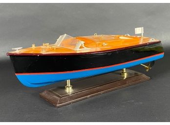 A Vintage Wooden Power Boat Model