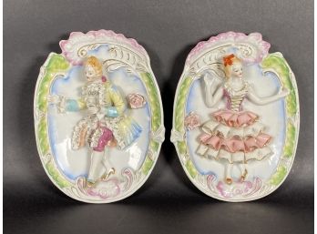 A Pair Of Vintage Victorian Wall Plates, Japan