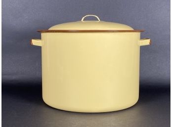 A Vintage Enamel Stock Pot In A Buttery Yellow