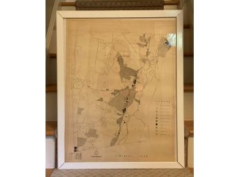 A Vintage Framed Map Of Simsbury, CT
