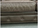 A Classic Leather Chesterfield Sofa, Button-Tufted With Nailhead Trim