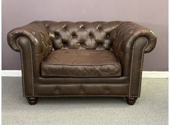 Classic Leather Chesterfield Chair, Button-Tufted With Nailhead Trim #2