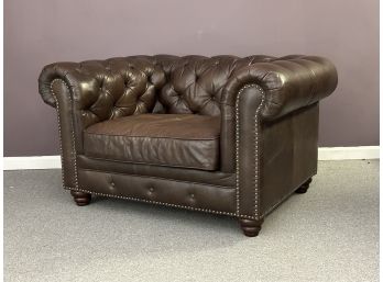Classic Leather Chesterfield Chair, Button-Tufted With Nailhead Trim #1