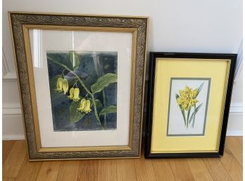 Water Color By Lee Brents 1989, And Framed Flower Print