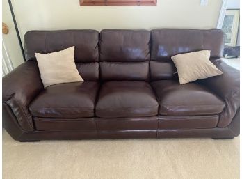 3 Cushion Leather Sofa Like New