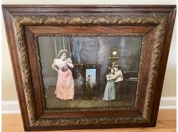 Antique Colorized Photograph In Gorgeous Frame