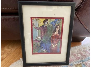 Chagall - The Artist And His Model  Print
