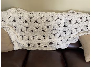 Hand Crocheted And Knotted Throw