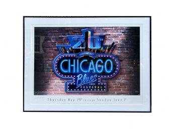 Chicago Blues - Framed And Matted Print Behind Glass - Artist Signed And Numbered