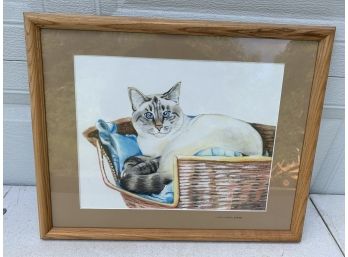 Original Watercolor Hand Signed By Artist Cat