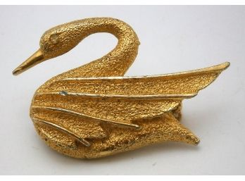 Vintage Swan Brooch / Pin Signed DFA