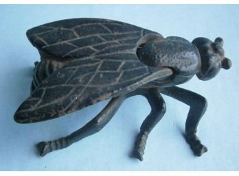 Old Cast Iron Figural Fly Trinket Box