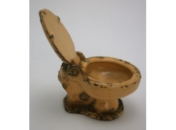 Painted Cast Iron Toy Toilet Bowl