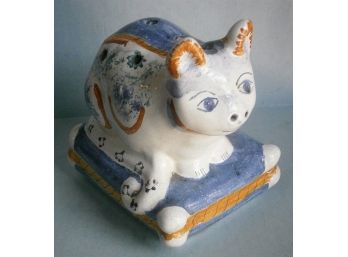 Figural Hand Painted Cat Fireplace Match Holder